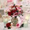 8 Packs Artificial Peony Flowers Faux Flowers Silk Hydrangea Bouquet Vintage Wedding Home Table Door Decor Reusable Bouquet of Rose Flowers for Valentine Wedding Birthday Party (Red and Pink,Peony)
